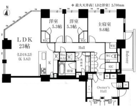 ブランズ永田町 9階 間取り図