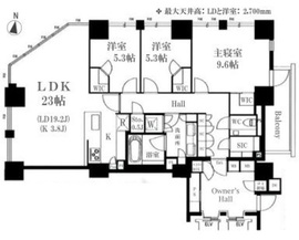 ブランズ永田町 9階 間取り図