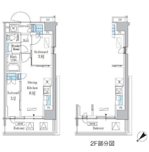パークアクシス品川南大井パークフロント 201 間取り図