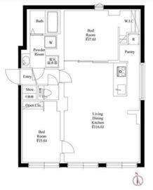 CASA PIAZZA 上野松が谷 101 間取り図
