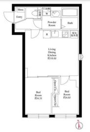 CASA PIAZZA 上野松が谷 201 間取り図