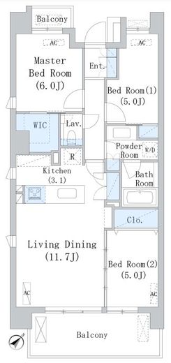 パークアクシス千川 301 間取り図