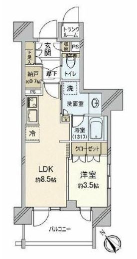 デュオステージ向ヶ丘遊園 7階 間取り図