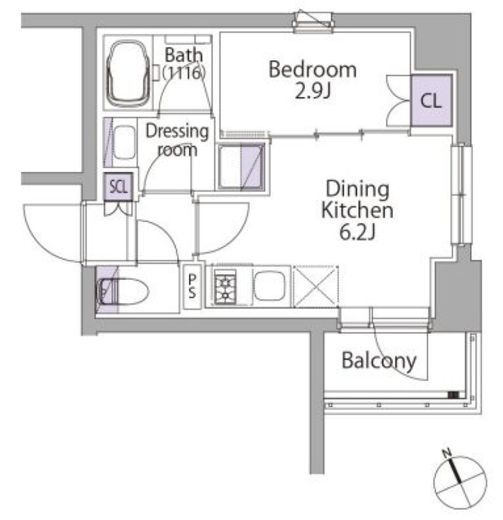 イプセ代々木 5階 間取り図