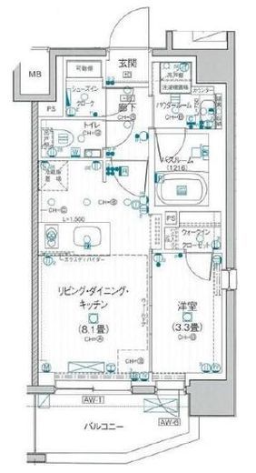 パレステージ茅ヶ崎Ⅱ 3階 間取り図