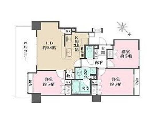 リーデンスフォート横浜 9階 間取り図