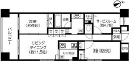 コスモ上野パークサイドシティ 6階 間取り図