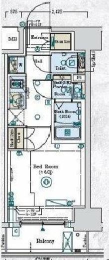 GENOVIA阪東橋Ⅱskygarden (ジェノヴィア阪東橋2スカイガーデン) 6階 間取り図