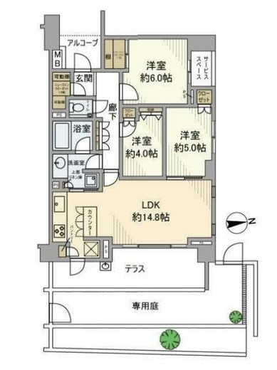 パークホームズ鷺沼グレイスプレミア 2階 間取り図