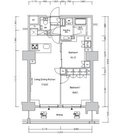 ザ・パークハビオ目白タワー 1702 間取り図