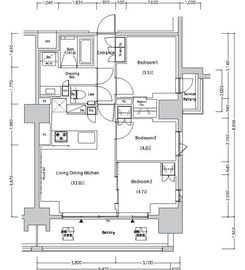 ザ・パークハビオ目白タワー 1703 間取り図