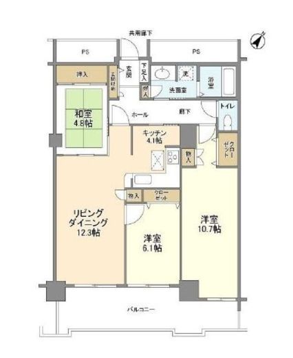 トルナーレ日本橋浜町 7階 間取り図