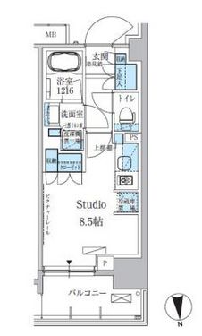 パークアクシス上野三丁目 604 間取り図