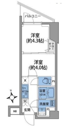 ルネサンスコート田端 303 間取り図