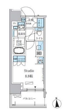 パークアクシス上野三丁目 405 間取り図