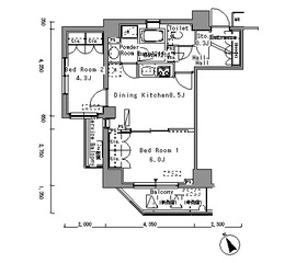 パークアクシス門前仲町 401 間取り図