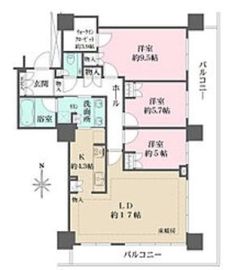 ザ・リバープレイスウエストタワー 24階 間取り図