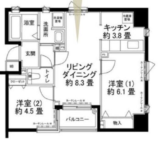 ルリエ横浜長者町 5階 間取り図