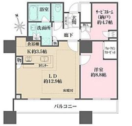 千住ザ・タワー 15階 間取り図