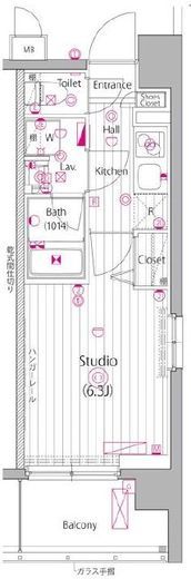 ガーラ・アヴェニュー武蔵小杉 6階 間取り図