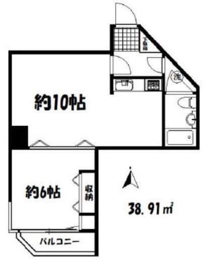 チュリス氷川坂 1階 間取り図