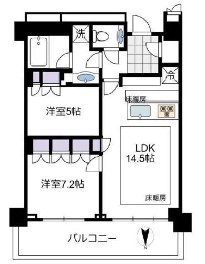 ザ・パークハウス晴海タワーズ クロノレジデンス 47階 間取り図