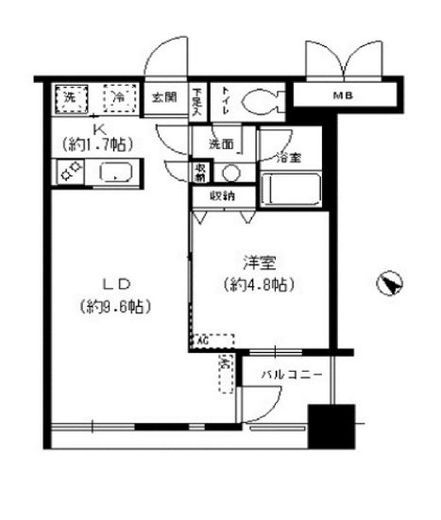 レジディア横濱馬車道 505 間取り図