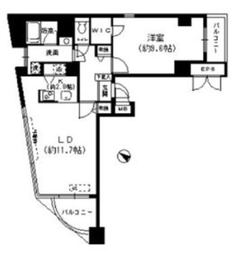 レジディア横濱馬車道 601 間取り図