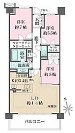 ザ・パークハウスオイコス鎌倉大船 5階 間取り図