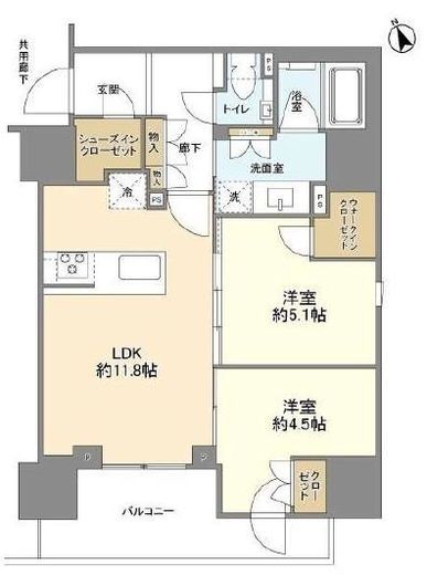 プラウド五反田 7階 間取り図
