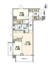 ザ・パークハウス自由が丘フロント 6階 間取り図