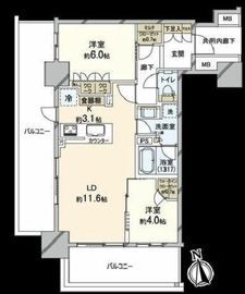 パークタワー西新宿エムズポート 2階 間取り図