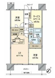 ザ・ガーデンズ東京王子 7階 間取り図