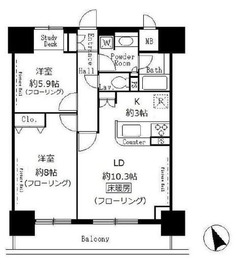 サンクレール荒川ブランガーデン 903 間取り図