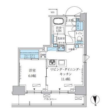 パークアクシス上野三丁目 1303 間取り図