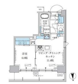 パークアクシス上野三丁目 1303 間取り図
