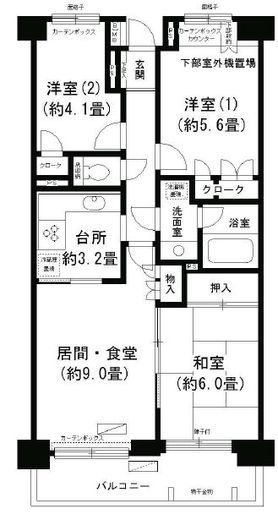 武蔵小杉西パーク・ホームズ 6階 間取り図