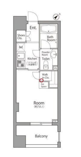 レジディア池袋ウエスト 703 間取り図