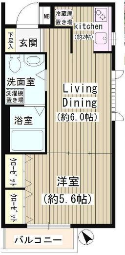 パーク西小山 102 間取り図