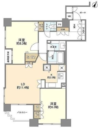 東急ドエル・アルス桜木町博物館通り 6階 間取り図
