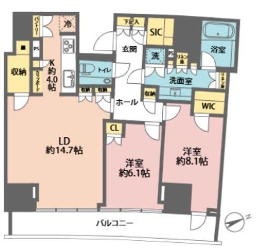 パークコート青山ザ・タワー 17階 間取り図