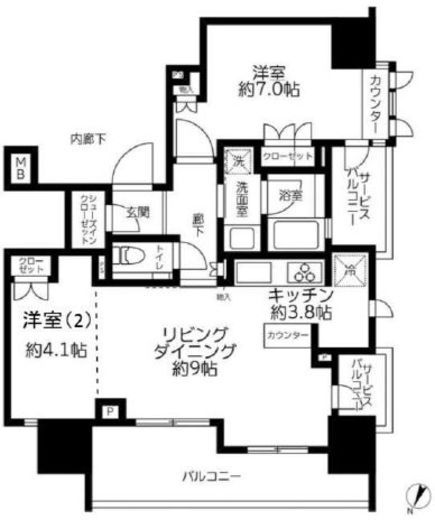 グランリビオ表参道 11階 間取り図