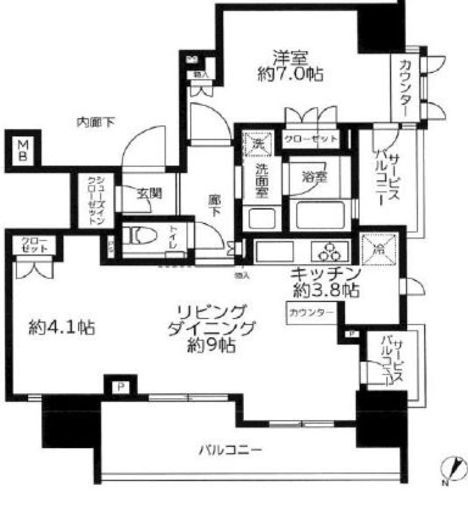 グランリビオ表参道 4階 間取り図