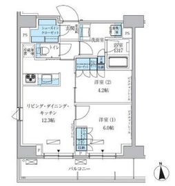 パークアクシス上野三丁目 1404 間取り図