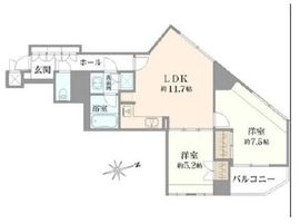 ヴィア・シテラ新宿 6階 間取り図