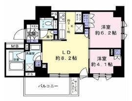ブリリア自由が丘 2階 間取り図
