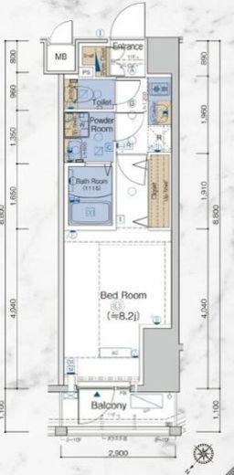 エステムプラザ横濱関内 8階 間取り図