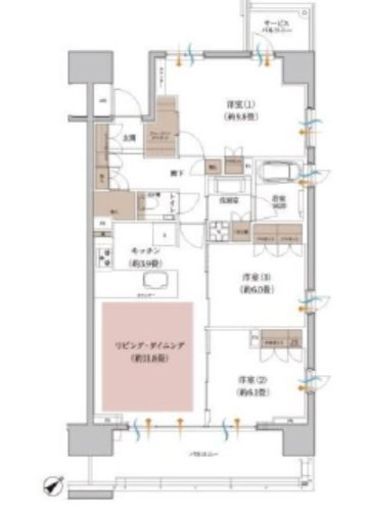 レアシス新横浜パークフロント 6階 間取り図