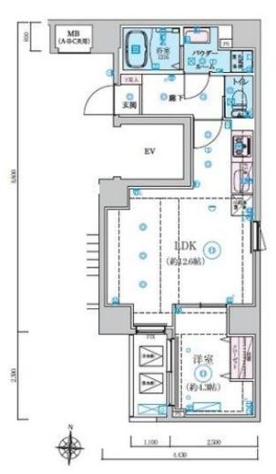 リヴシティ両国五番館 201 間取り図