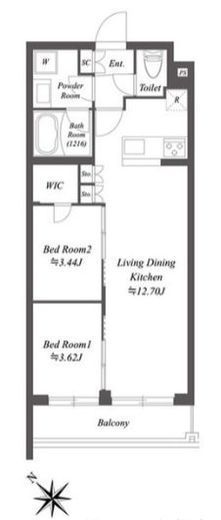 オープンブルーム渋谷本町 404 間取り図